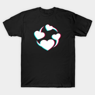 TikTok Revolving Heart White T-Shirt